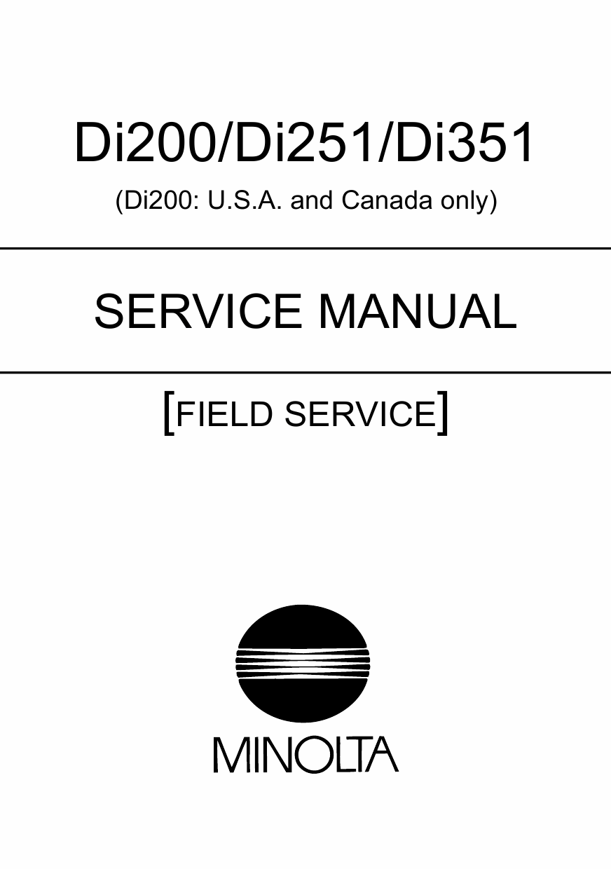Konica-Minolta MINOLTA Di200 Di251 Di351 FIELD-SERVICE Service Manual-1
